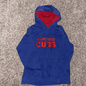 Vintage Chicago Cubs Hoodie Womens XL Blue‎ Embroidered Heavy Sweatshirt 90s Y2K